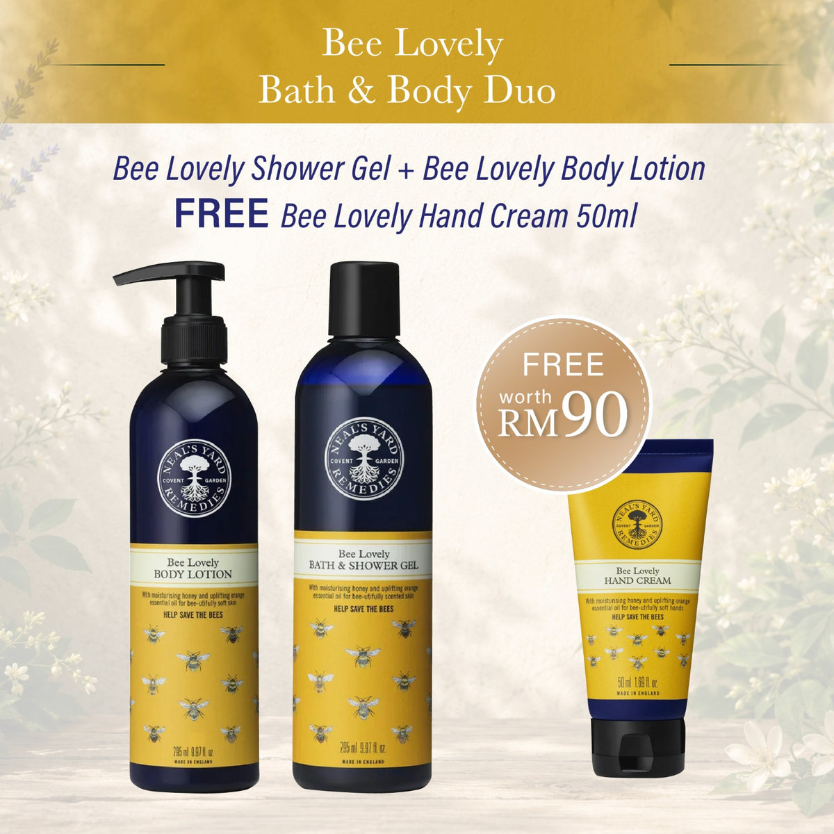 Bee Lovely Bath & Body Duo – FREE Bee Lovely Hand Cream 50ml