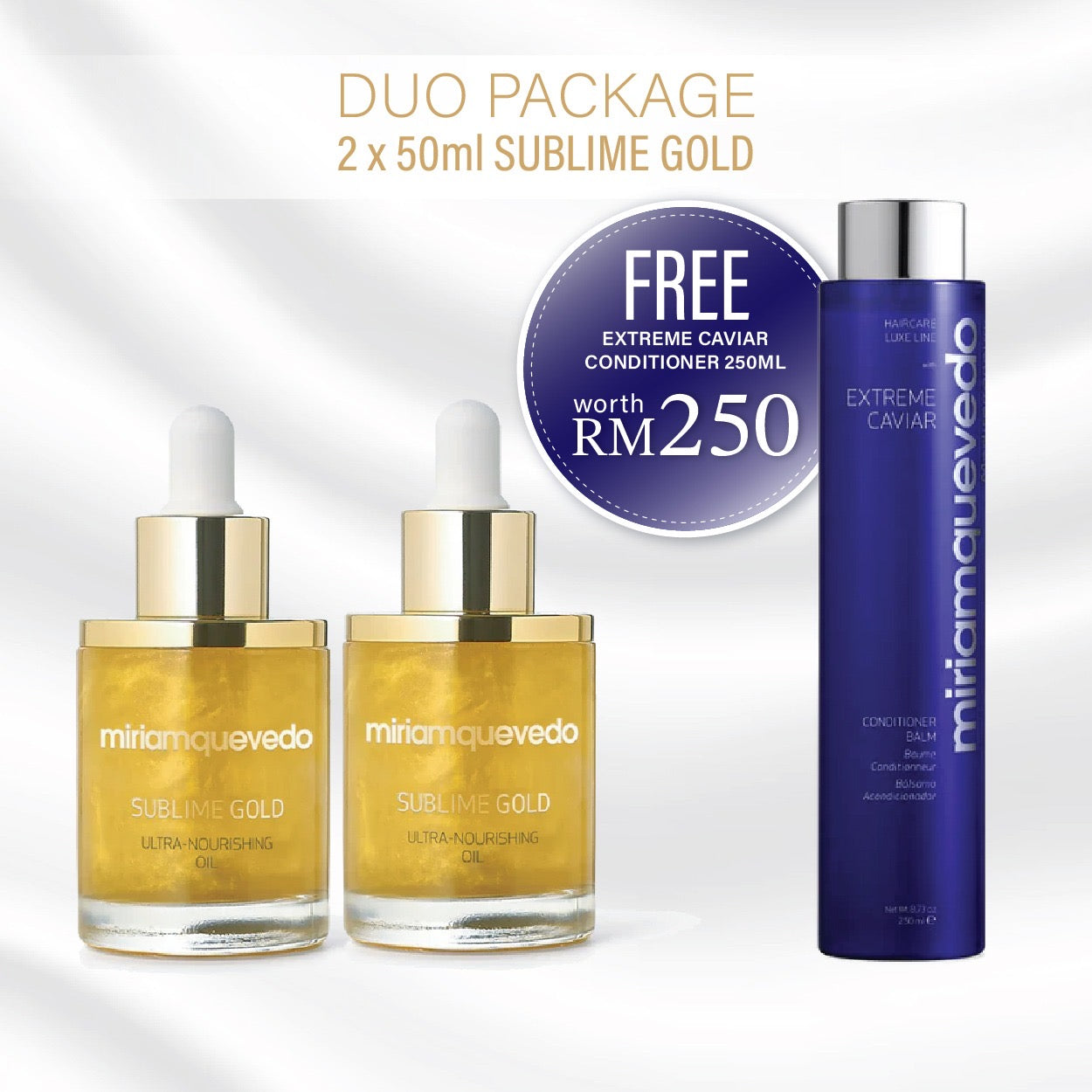 MQ 24k黄金发油 50ml x2 (FREE CAVIAR CONDITIONER worth RM250)
